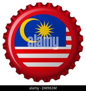malaysia abstract flag on bottle cap Stock Vector
