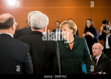 Berlin, Germany. 12th Dec, 2013. Chancellor Merkel and Interior Minister Friedrich meet with the Prime Ministers of the Germany Federal states at the Chancellery in Berlin. / Picture: Angela Merkel, German Chancellor, in Berlin, on December 12, 2013.Photo: Reynaldo Paganelli/NurPhoto Credit:  Reynaldo Paganelli/NurPhoto/ZUMAPRESS.com/Alamy Live News Stock Photo