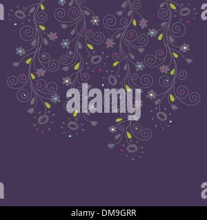 Dark purple floral background Stock Vector