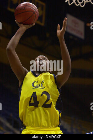 Nov 09, 2005; Berkeley, CA, USA; Cal's Ami Forney, #42, leaps to make a shot during their exhibition game against Hungary on Monday, November 12, 2001 at Haas Pavilion in Berkeley, Calif. Mandatory Credit: Photo by Fajardo/Contra Costa Times/ZUMA Press. (©) Copyright 2005 by Fajardo/Contra Costa Times Stock Photo