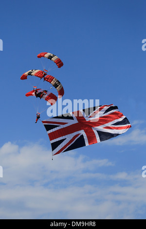 The Red Devils with Union Flag Stock Photo