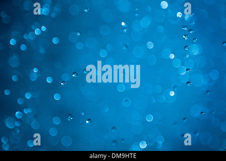 blue background with bubbles in white pattern Stock Photo