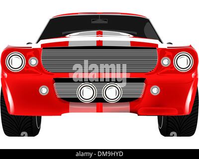 red sport cat front isolated on white Stock Vector