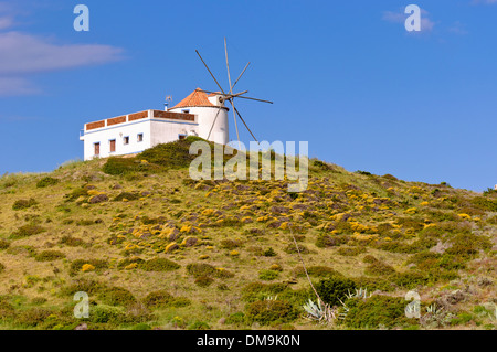 Windmill, Carrapateria, Algarve, Portugal, Europe Stock Photo