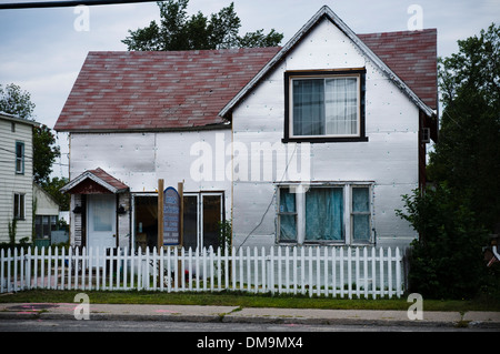 A metal clad house in Tupper Lake, upper New York state Stock Photo