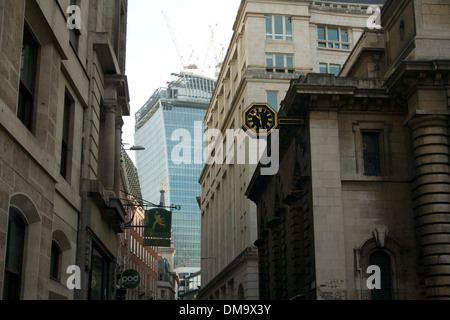 View of 20 Fenchurch Street from Lombard Street, London, UK Stock Photo