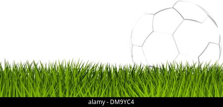 Football or soccer ball on grass. EPS 8 Stock Vector