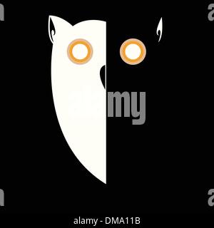retro owl in the night Stock Vector
