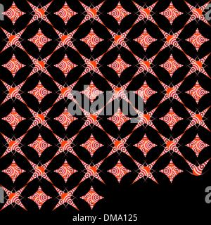 retro white and red seamless pattern on black background Stock Vector