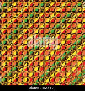 rings fence over retro colored stripes Stock Vector