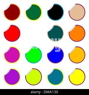 round colored stickers isolated on white Stock Vector