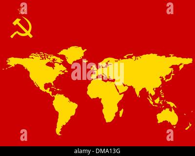 russia abstract world map Stock Vector