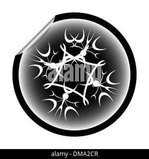 snow flake sticker isolated on white background 9 Stock Vector