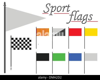 sport flags against white Stock Vector