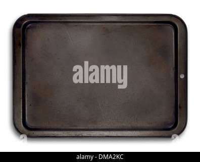 Used baking tray with metal texture Stock Photo