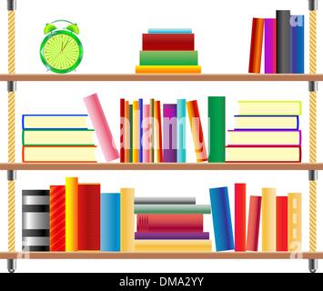 suspended bookshelf Stock Vector