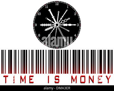 time is money bar code Stock Vector