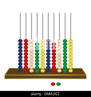vertical abacus against white Stock Vector