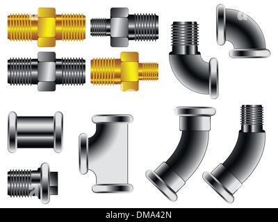 water pipe connectors Stock Vector