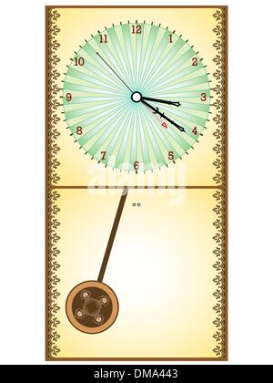 wooden pendule clock Stock Vector