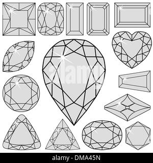 gray diamonds collection Stock Vector