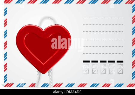 Envelope With Hearts, Isolated On White Background Stock Vector