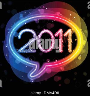 2011 Lights Speech Bubble Stock Vector