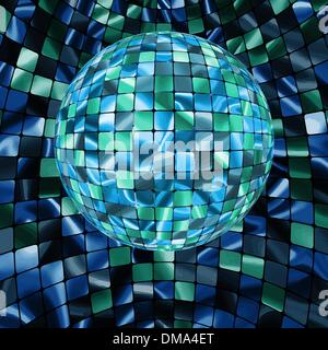Glowing lights and disco ball. EPS 8 Stock Vector