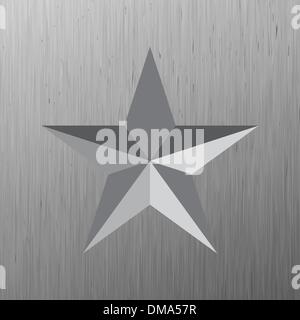 Gold metallic star on a metallic background. EPS 8 Stock Vector