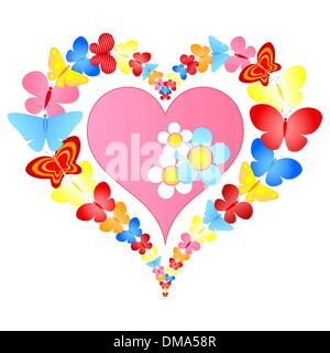 valentine butterflies heart Stock Vector