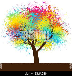 Colorful Inkblot Tree Illustration Stock Vector Image & Art - Alamy