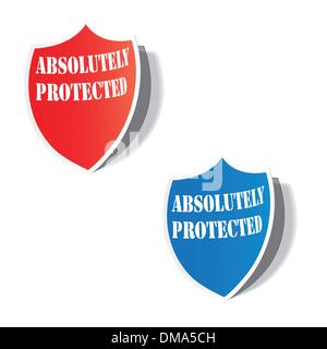 Multi-colored stickers in the form of a shied. Stock Vector