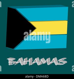 bahamas 3d flag Stock Vector