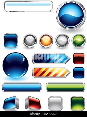 Glossy Buttons Collection Stock Vector