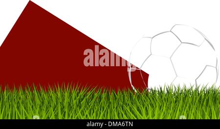 Football or soccer ball on grass. EPS 8 Stock Vector