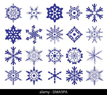 Vector set of different snowflakes. Vector illustration Stock Vector ...