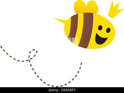 Mother / Queen bee isolated on white background Stock Vector