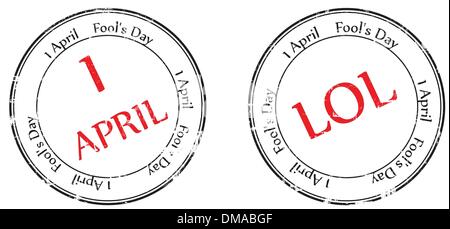 Grunge rubber stamp with the text Fool's Day Stock Vector