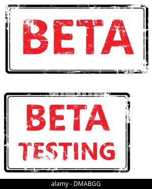 stamp that shows the term beta testing Stock Vector