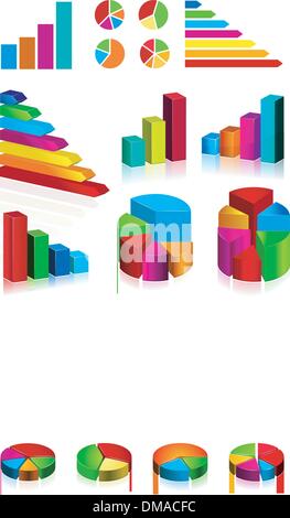 set of shiny graphics and diagrams Stock Vector