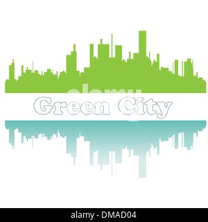 Green city sketch. Vector illustration Stock Vector