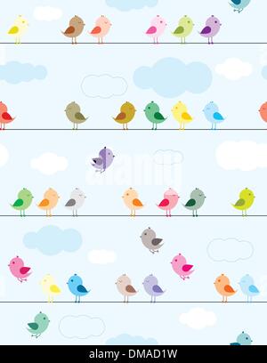 Birds on wires. Vector illustration Stock Vector Image & Art - Alamy