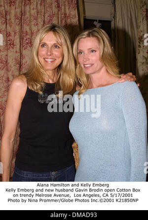 May 17, 2001 - Alana Hamilton and Kelly Emberg.Kelly Emberg and new husband Gavin Brodin open Cotton Box.on trendy Melrose Avenue,  Los Angeles, CA 5/17/2001. Nina Prommer/   2001 K21850NP(Credit Image: © Globe Photos/ZUMAPRESS.com) Stock Photo