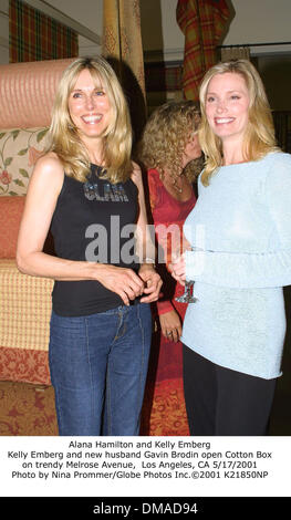 May 17, 2001 - Alana Hamilton and Kelly Emberg.Kelly Emberg and new husband Gavin Brodin open Cotton Box.on trendy Melrose Avenue,  Los Angeles, CA 5/17/2001. Nina Prommer/   2001 K21850NP(Credit Image: © Globe Photos/ZUMAPRESS.com) Stock Photo