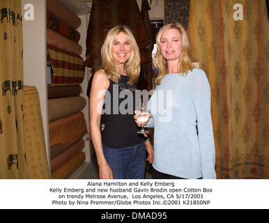 May 17, 2001 - Alana Hamilton and Kelly Emberg.Kelly Emberg and new husband Gavin Brodin open Cotton Box.on trendy Melrose Avenue,  Los Angeles, CA 5/17/2001. Nina Prommer/   2001 K21850NP(Credit Image: © Globe Photos/ZUMAPRESS.com) Stock Photo