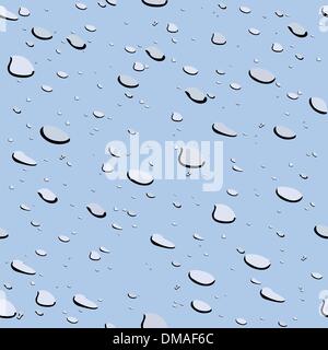 Realistic illustration of water drops seamless texture Stock Vector