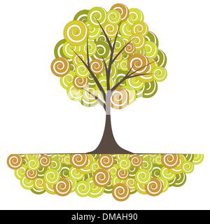 Abstract tree, flowers. Vector illustration Stock Vector Image & Art ...