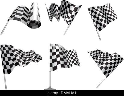 Checkered Flags set Stock Vector