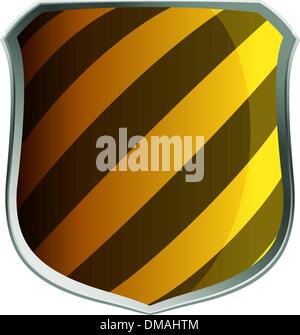 Shields in hazard black and yellow stripes. EPS 8 Stock Vector
