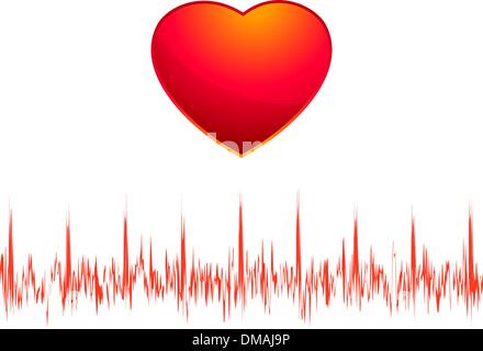 Heart attack electrocardiogram-ecg. EPS 8 Stock Vector